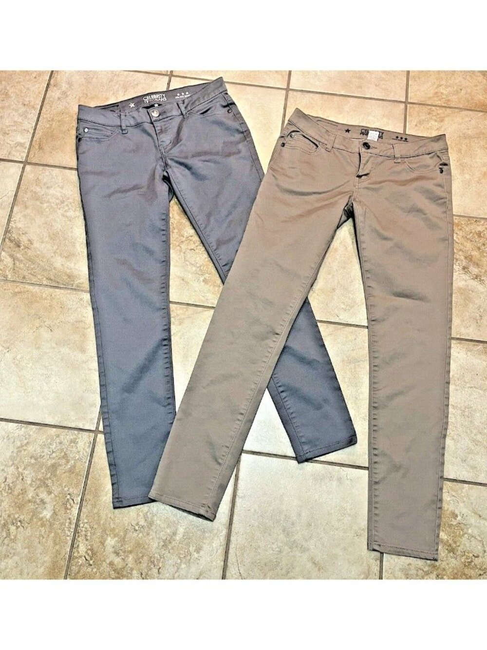 Celebrity Pink Sz 7 Women's Jeans Dare You Skinny Ankle Taupe Low Rise Gray U13